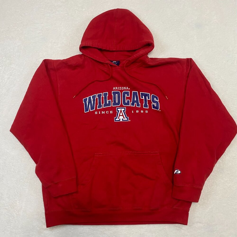 Vintage Pro Player Arizona Wildcats Red Drawstring Hoodie NCAA Men's Large